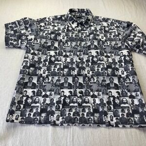 Vintage 90s Stond by Chris Nonn Celebrity Mugshot Buttondown Shirt Size XL RARE